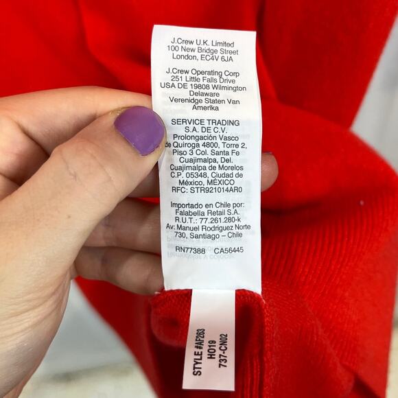 J.Crew Long Sleeve Everyday Cashmere Crewneck Dress AF263 Red Orange 2XS XXS - Picture 10 of 11